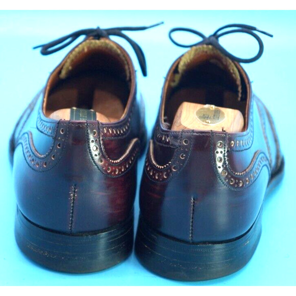 ROYAL TWEED BY CHEANEY OF ENGLAND BURGUNDY WING TIP LACE UP SHOES SIZE 10.5. main image 14